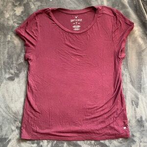 American Eagle Outfitters Soft and Sexy T-Shirt Size Medium, burgundy